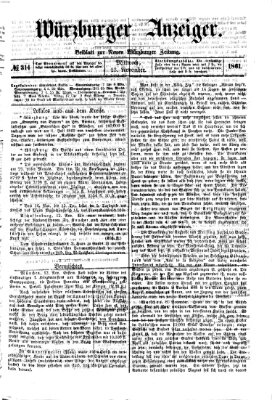 Würzburger Anzeiger (Neue Würzburger Zeitung) Mittwoch 13. November 1861