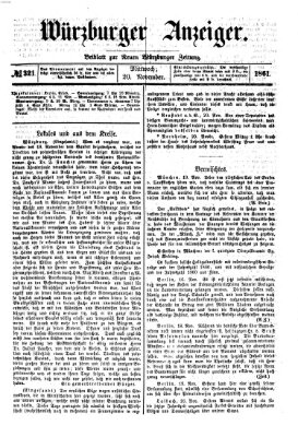 Würzburger Anzeiger (Neue Würzburger Zeitung) Mittwoch 20. November 1861