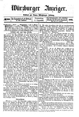 Würzburger Anzeiger (Neue Würzburger Zeitung) Donnerstag 5. Dezember 1861