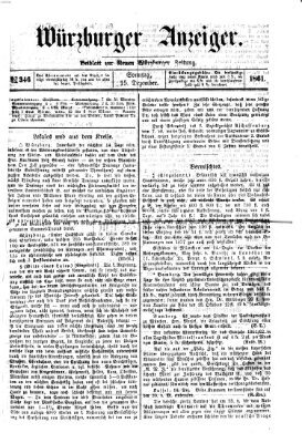 Würzburger Anzeiger (Neue Würzburger Zeitung) Sonntag 15. Dezember 1861