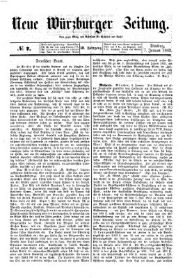 Neue Würzburger Zeitung Dienstag 7. Januar 1862