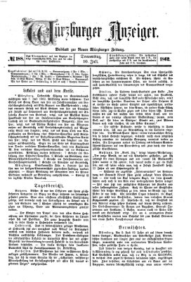 Würzburger Anzeiger (Neue Würzburger Zeitung) Donnerstag 10. Juli 1862