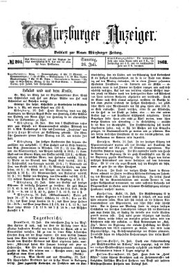 Würzburger Anzeiger (Neue Würzburger Zeitung) Samstag 26. Juli 1862