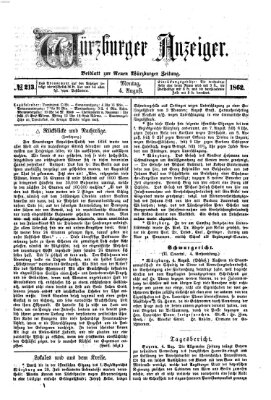Würzburger Anzeiger (Neue Würzburger Zeitung) Montag 4. August 1862