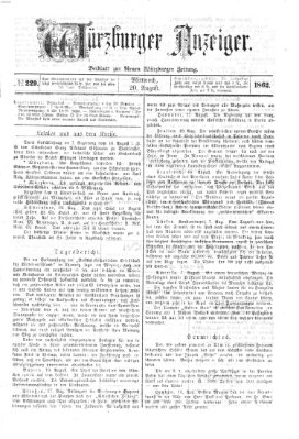 Würzburger Anzeiger (Neue Würzburger Zeitung) Mittwoch 20. August 1862