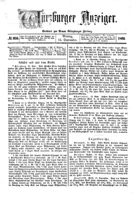Würzburger Anzeiger (Neue Würzburger Zeitung) Montag 15. September 1862