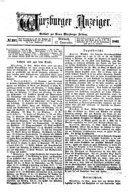 Würzburger Anzeiger (Neue Würzburger Zeitung) Mittwoch 17. September 1862