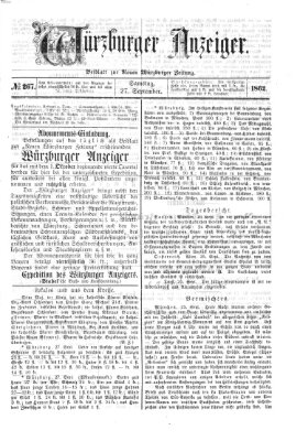 Würzburger Anzeiger (Neue Würzburger Zeitung) Samstag 27. September 1862