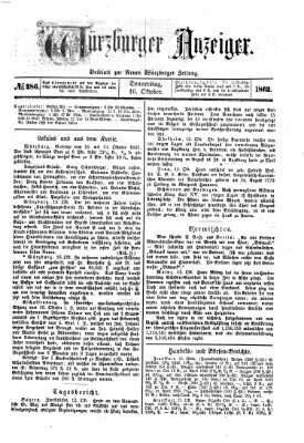 Würzburger Anzeiger (Neue Würzburger Zeitung) Donnerstag 16. Oktober 1862
