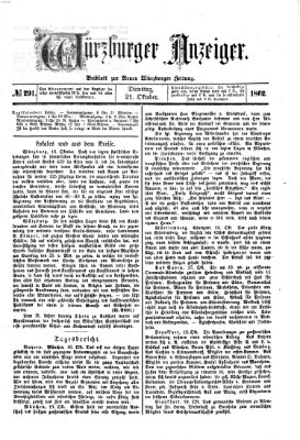 Würzburger Anzeiger (Neue Würzburger Zeitung) Dienstag 21. Oktober 1862