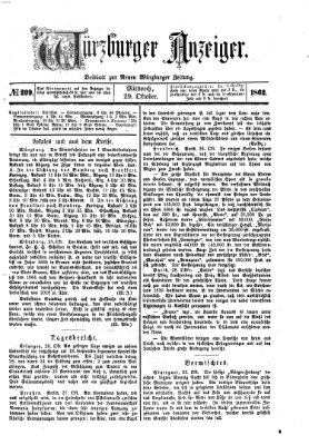 Würzburger Anzeiger (Neue Würzburger Zeitung) Mittwoch 29. Oktober 1862