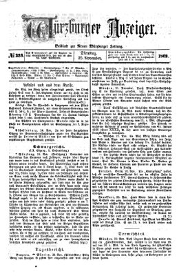 Würzburger Anzeiger (Neue Würzburger Zeitung) Dienstag 25. November 1862