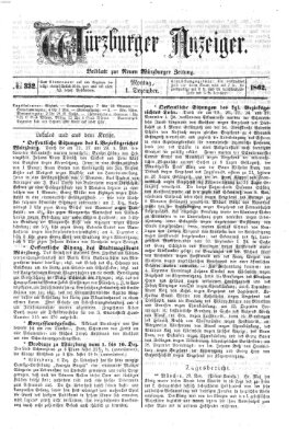 Würzburger Anzeiger (Neue Würzburger Zeitung) Montag 1. Dezember 1862