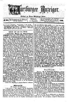 Würzburger Anzeiger (Neue Würzburger Zeitung) Mittwoch 3. Dezember 1862