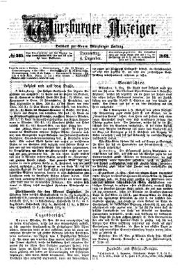 Würzburger Anzeiger (Neue Würzburger Zeitung) Donnerstag 4. Dezember 1862