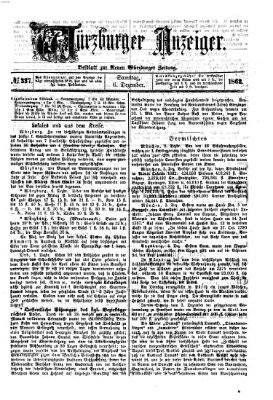 Würzburger Anzeiger (Neue Würzburger Zeitung) Samstag 6. Dezember 1862