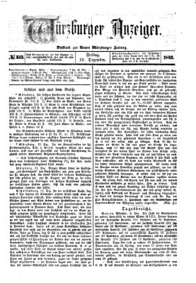 Würzburger Anzeiger (Neue Würzburger Zeitung) Freitag 12. Dezember 1862