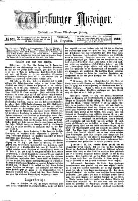 Würzburger Anzeiger (Neue Würzburger Zeitung) Mittwoch 31. Dezember 1862