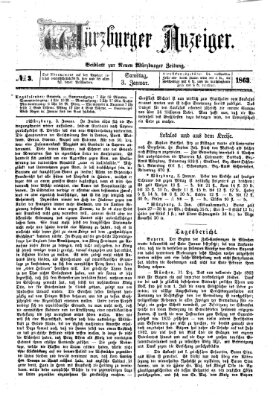Würzburger Anzeiger (Neue Würzburger Zeitung) Samstag 3. Januar 1863