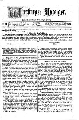 Würzburger Anzeiger (Neue Würzburger Zeitung) Samstag 17. Januar 1863