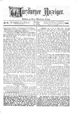 Würzburger Anzeiger (Neue Würzburger Zeitung) Montag 16. März 1863