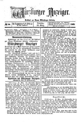 Würzburger Anzeiger (Neue Würzburger Zeitung) Sonntag 29. März 1863