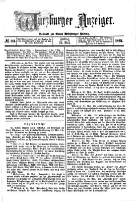 Würzburger Anzeiger (Neue Würzburger Zeitung) Freitag 22. Mai 1863