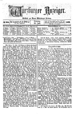 Würzburger Anzeiger (Neue Würzburger Zeitung) Sonntag 26. Juli 1863