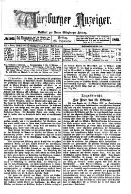 Würzburger Anzeiger (Neue Würzburger Zeitung) Freitag 25. September 1863