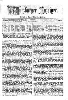 Würzburger Anzeiger (Neue Würzburger Zeitung) Samstag 26. September 1863