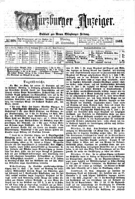 Würzburger Anzeiger (Neue Würzburger Zeitung) Montag 28. September 1863