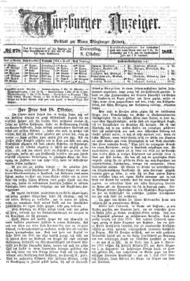 Würzburger Anzeiger (Neue Würzburger Zeitung) Donnerstag 8. Oktober 1863