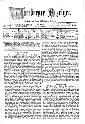 Würzburger Anzeiger (Neue Würzburger Zeitung) Mittwoch 25. November 1863