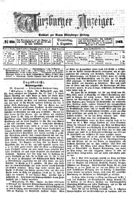 Würzburger Anzeiger (Neue Würzburger Zeitung) Donnerstag 3. Dezember 1863