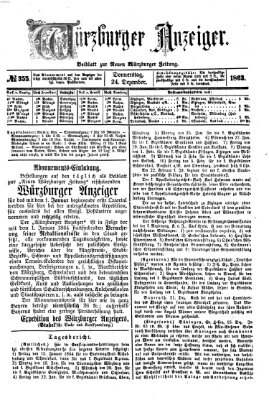 Würzburger Anzeiger (Neue Würzburger Zeitung) Donnerstag 24. Dezember 1863