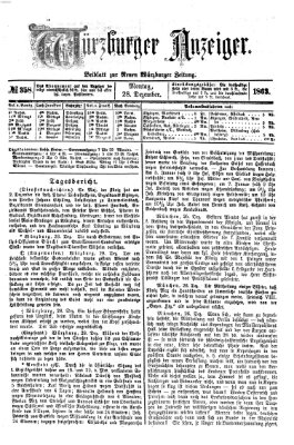Würzburger Anzeiger (Neue Würzburger Zeitung) Montag 28. Dezember 1863