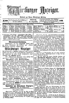 Würzburger Anzeiger (Neue Würzburger Zeitung) Mittwoch 30. Dezember 1863