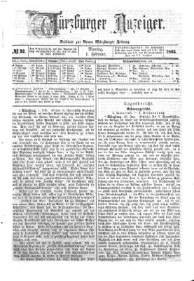 Würzburger Anzeiger (Neue Würzburger Zeitung) Montag 1. Februar 1864