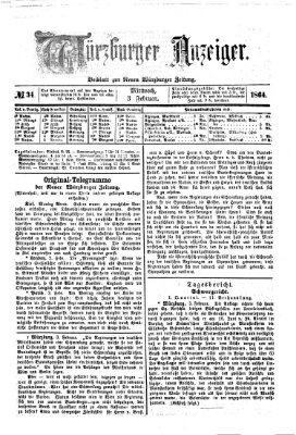 Würzburger Anzeiger (Neue Würzburger Zeitung) Mittwoch 3. Februar 1864
