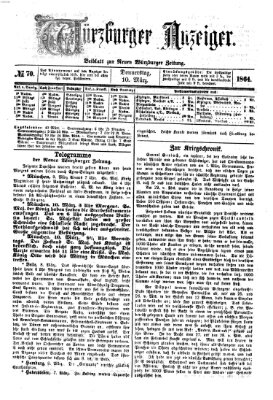 Würzburger Anzeiger (Neue Würzburger Zeitung) Donnerstag 10. März 1864