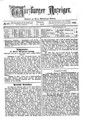 Würzburger Anzeiger (Neue Würzburger Zeitung) Mittwoch 27. April 1864