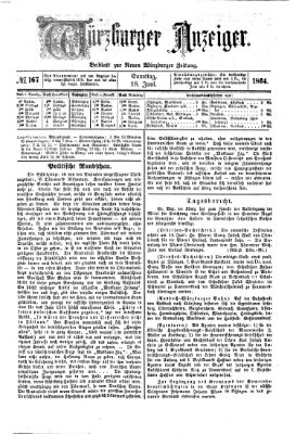 Würzburger Anzeiger (Neue Würzburger Zeitung) Samstag 18. Juni 1864