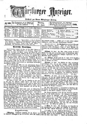 Würzburger Anzeiger (Neue Würzburger Zeitung) Montag 20. Juni 1864