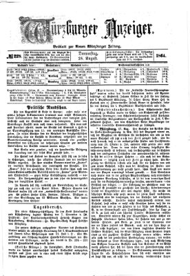 Würzburger Anzeiger (Neue Würzburger Zeitung) Donnerstag 18. August 1864