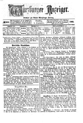 Würzburger Anzeiger (Neue Würzburger Zeitung) Samstag 3. September 1864