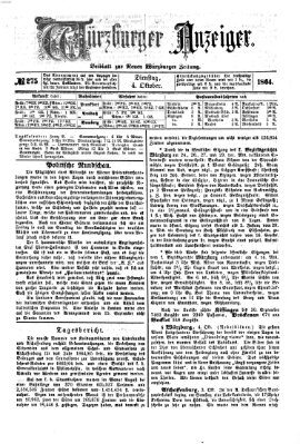 Würzburger Anzeiger (Neue Würzburger Zeitung) Dienstag 4. Oktober 1864