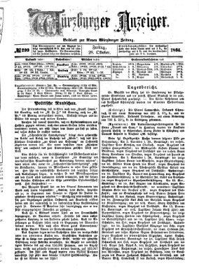 Würzburger Anzeiger (Neue Würzburger Zeitung) Freitag 28. Oktober 1864