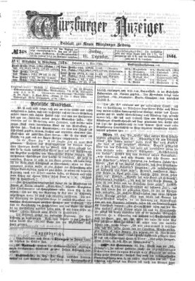 Würzburger Anzeiger (Neue Würzburger Zeitung) Freitag 16. Dezember 1864