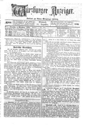 Würzburger Anzeiger (Neue Würzburger Zeitung) Mittwoch 21. Dezember 1864