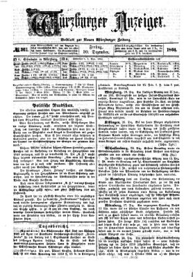 Würzburger Anzeiger (Neue Würzburger Zeitung) Freitag 30. Dezember 1864